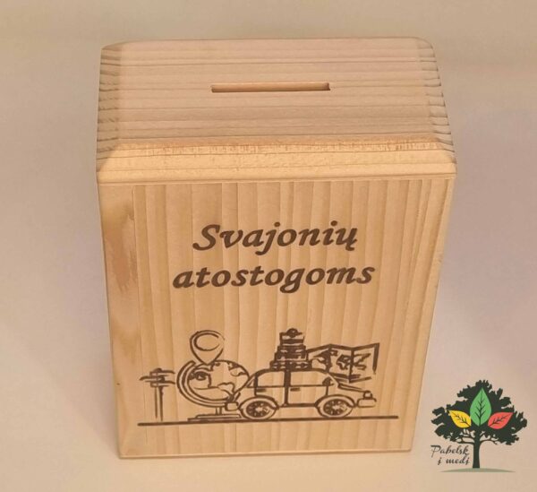 Medinė taupyklė "Svajonių atostogoms"